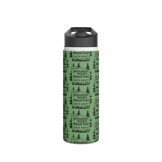 Iwishabish Woods National Forest Stainless Steel Water Bottle — 'Land of Audacity' Outdoor Travel Bottle