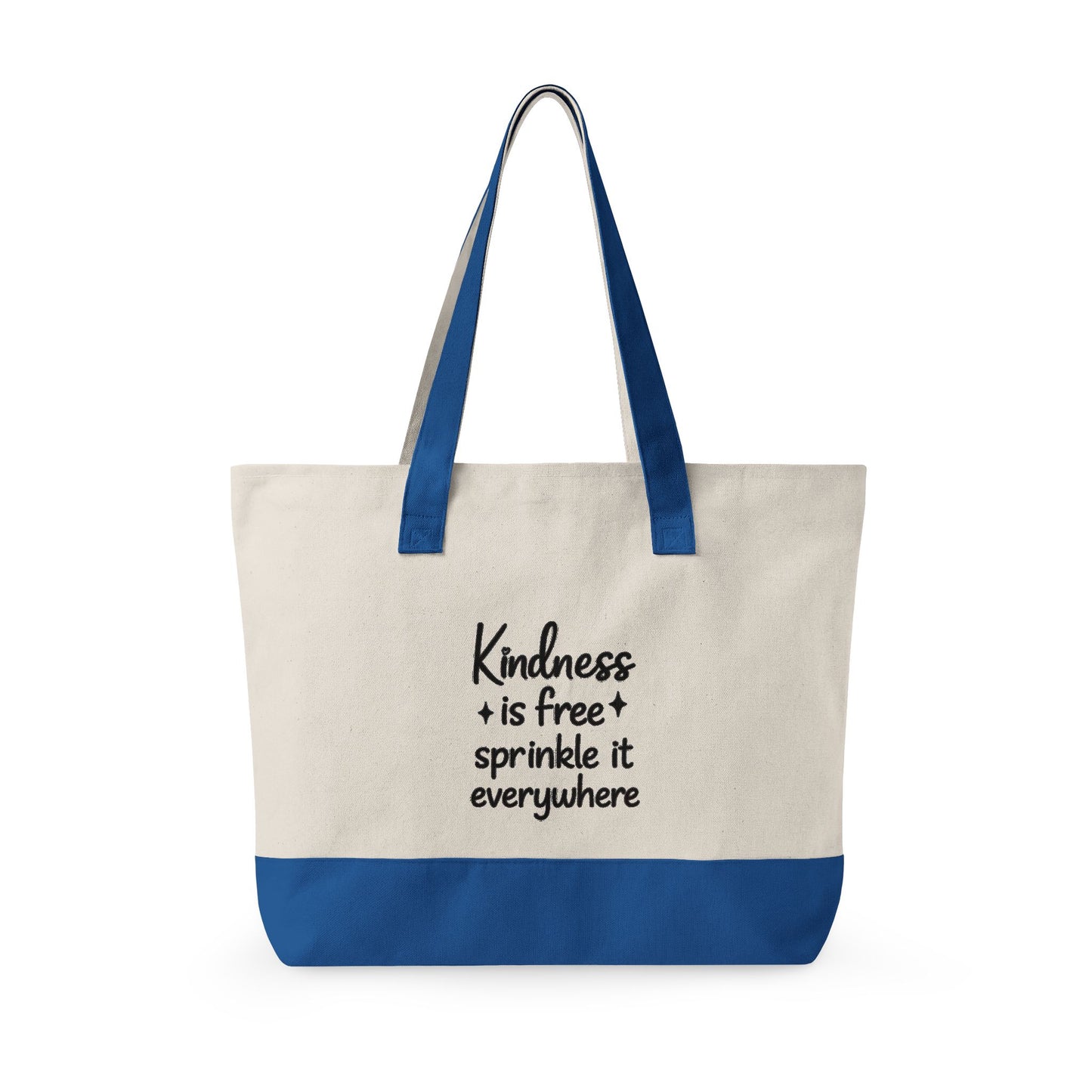 Canvas Tote Bag — “Kindness is Free, Sprinkle It Everywhere” Zippered Market Tote