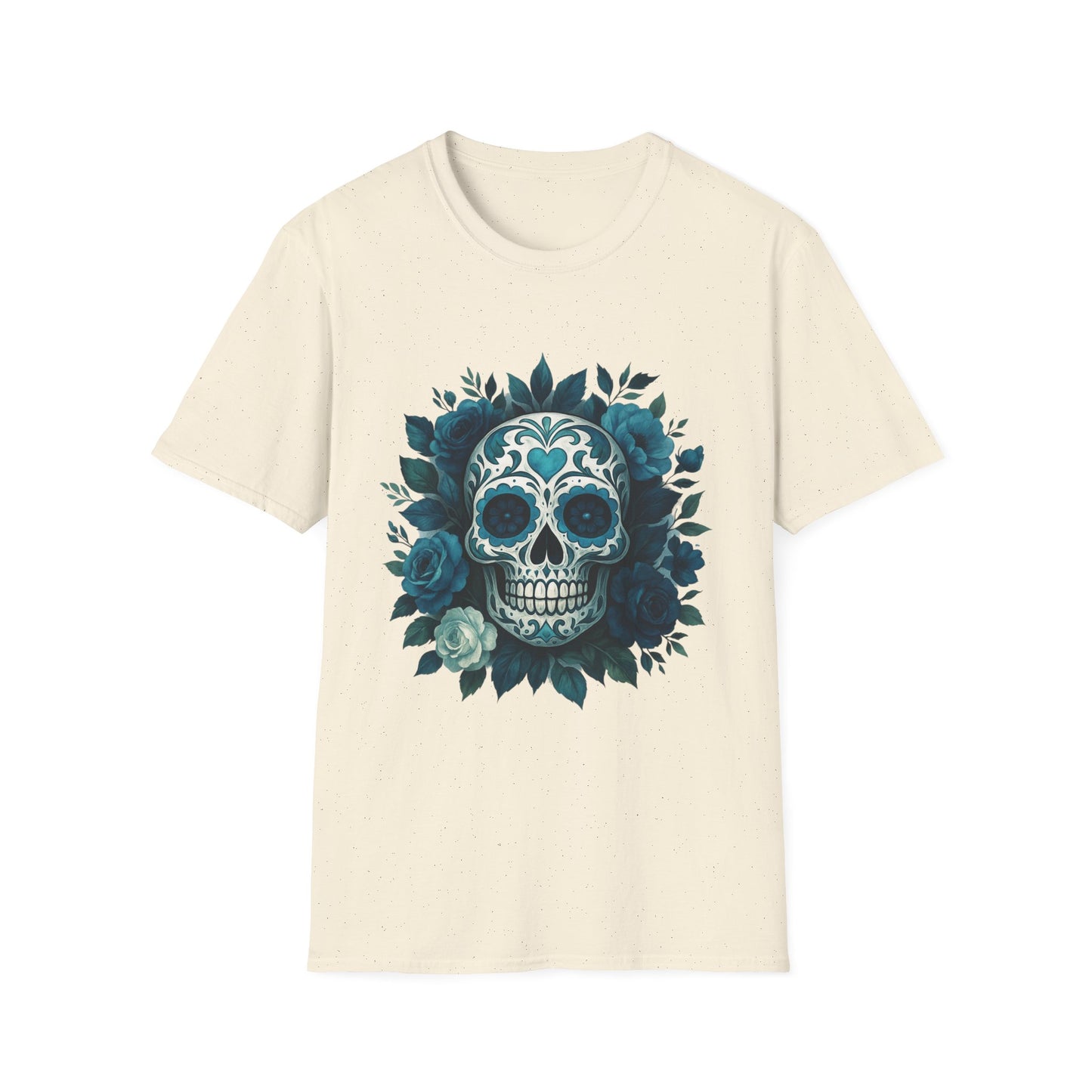 Colorful Floral Skull T-Shirt, Dia de los Muertos Tee, Casual Wear, Gifts for Her, Graphic Shirt, Boho Style Fashion