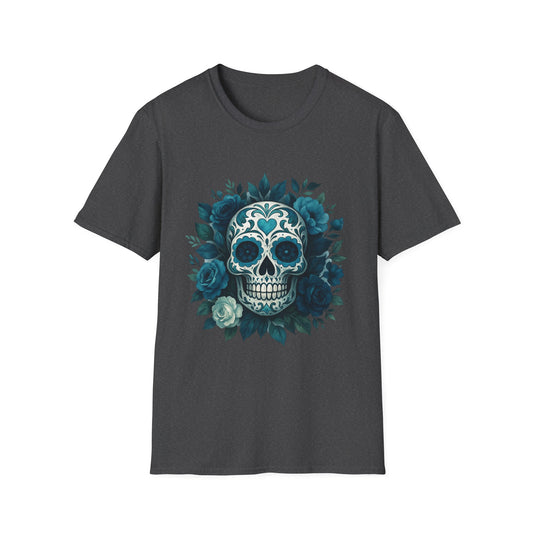 Colorful Floral Skull T-Shirt, Dia de los Muertos Tee, Casual Wear, Gifts for Her, Graphic Shirt, Boho Style Fashion