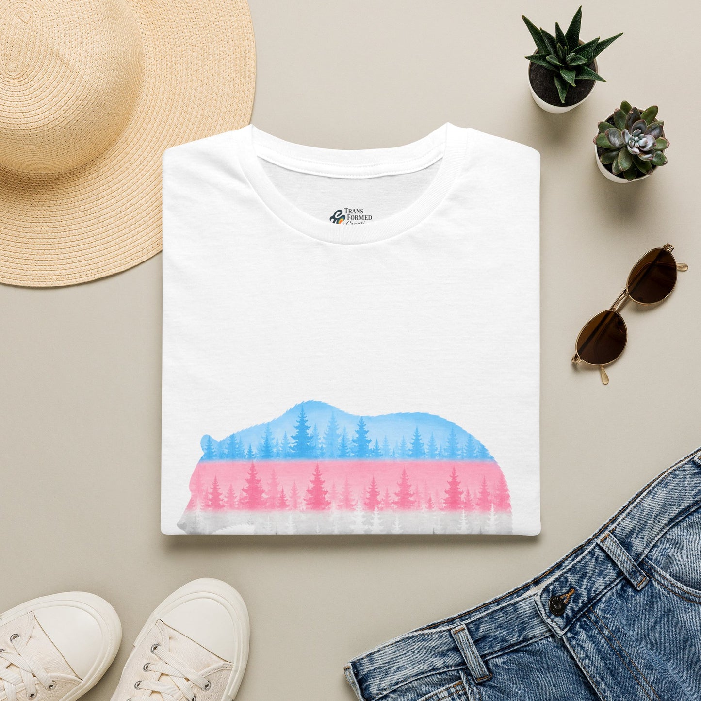 Transgender Pride Maine Bear T-Shirt
