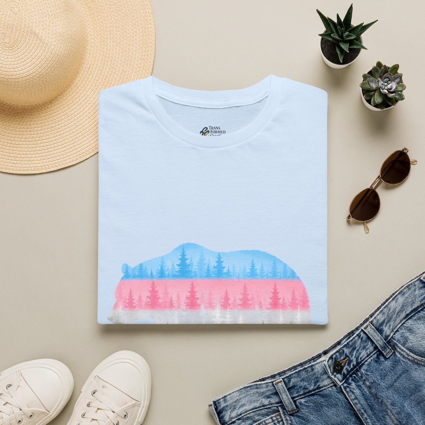 Transgender Pride Maine Bear T-Shirt