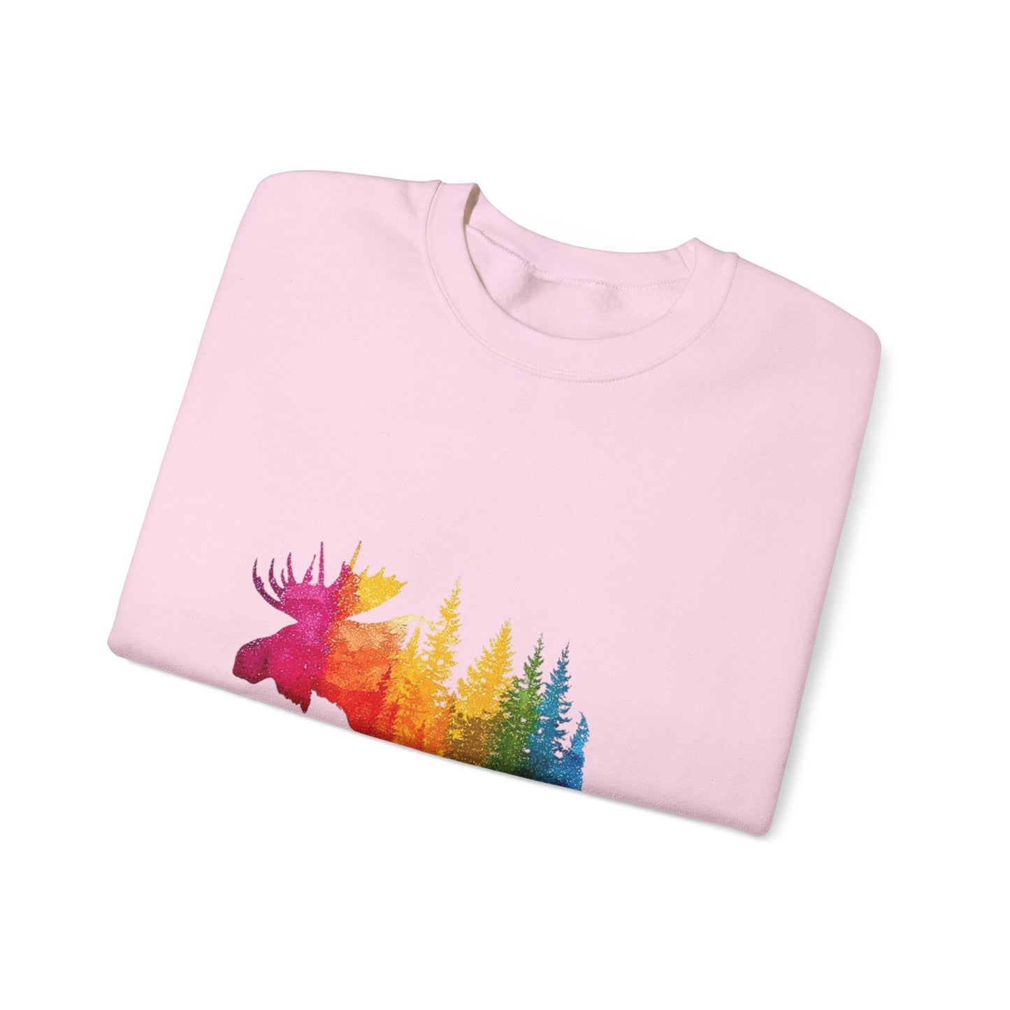 Moose Forest Crewneck Sweatshirt — LGBTQIA Wilderness Silhouette