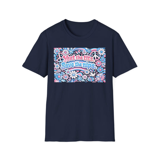 Transgender Colors Tee — "Yeet The Tits. Save The Nips."