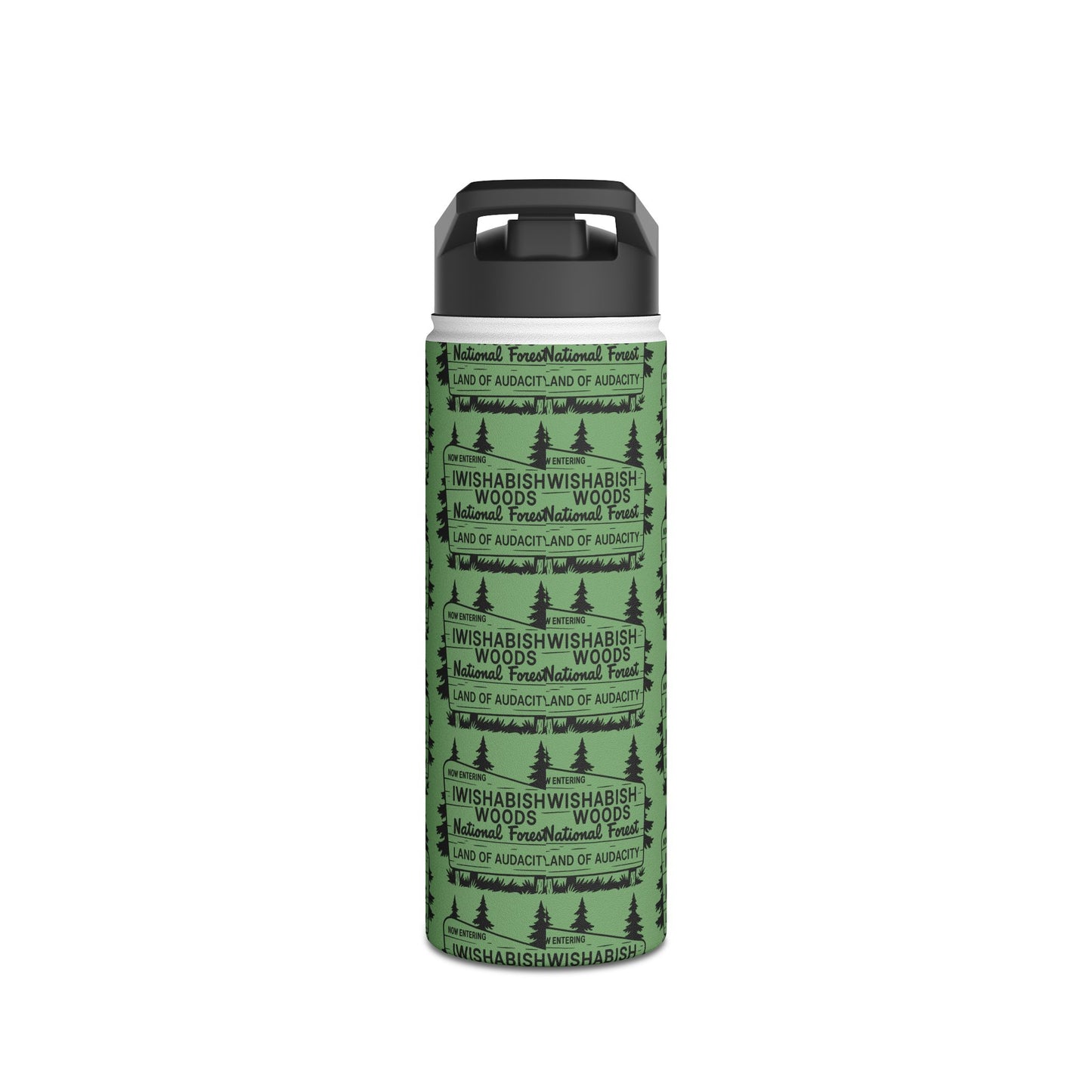 Iwishabish Woods National Forest Stainless Steel Water Bottle — 'Land of Audacity' Outdoor Travel Bottle