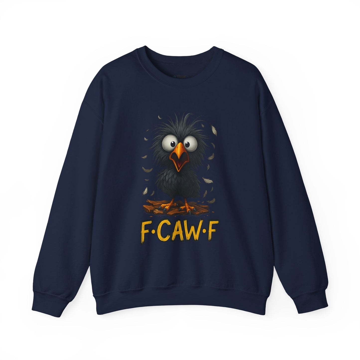F-Cawf Funny Crewneck Sweatshirt, Cute Bird Sweatshirt, Unisex Sweatshirt Gift, Cozy Humor Apparel, Trendy Casual Wear
