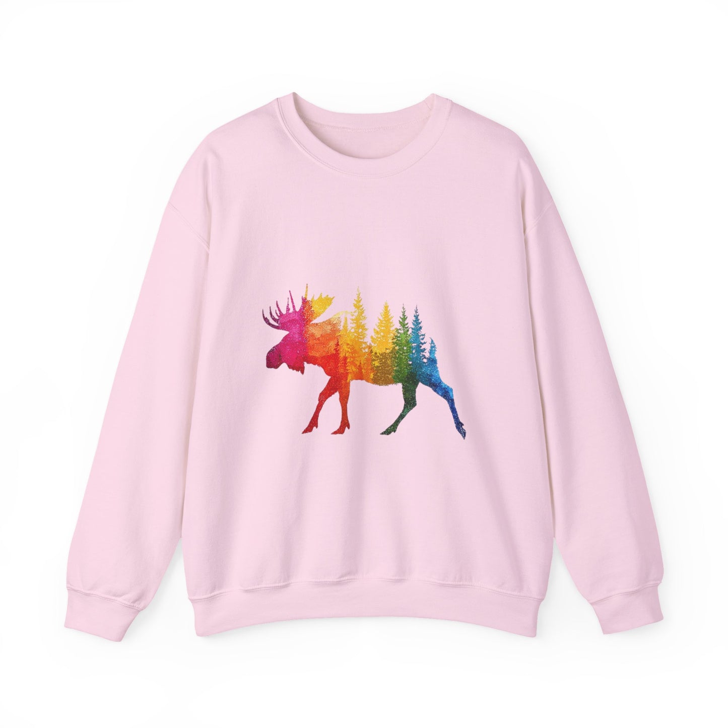 Moose Forest Crewneck Sweatshirt — LGBTQIA Wilderness Silhouette
