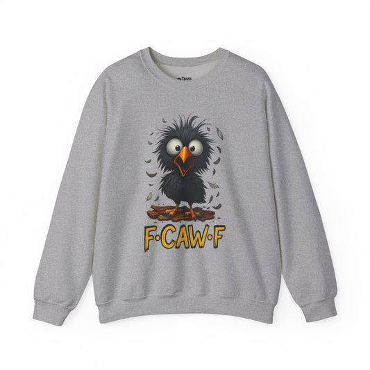 F-Cawf Funny Crewneck Sweatshirt, Cute Bird Sweatshirt, Unisex Sweatshirt Gift, Cozy Humor Apparel, Trendy Casual Wear