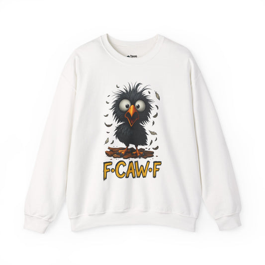 F-Cawf Funny Crewneck Sweatshirt, Cute Bird Sweatshirt, Unisex Sweatshirt Gift, Cozy Humor Apparel, Trendy Casual Wear