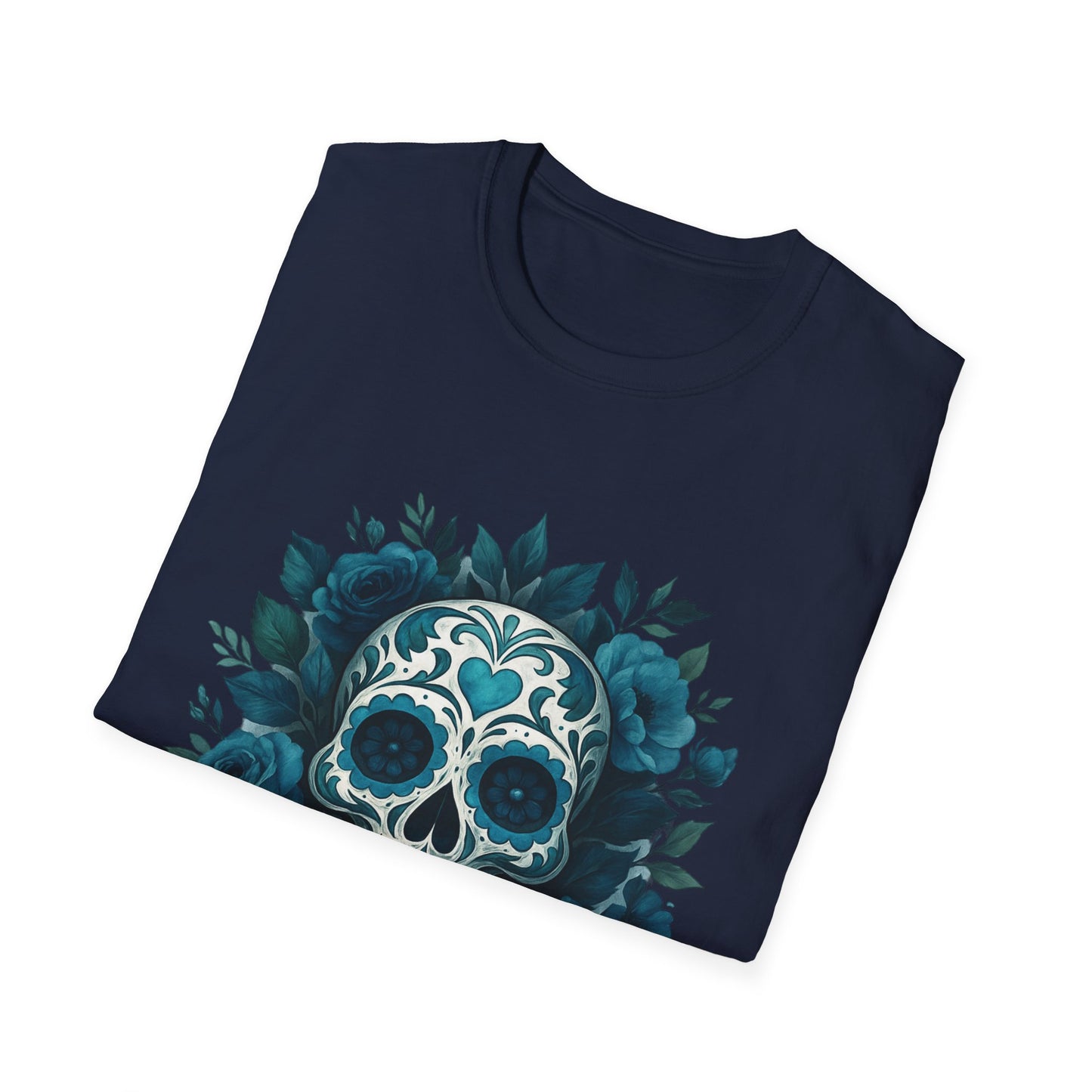 Colorful Floral Skull T-Shirt, Dia de los Muertos Tee, Casual Wear, Gifts for Her, Graphic Shirt, Boho Style Fashion