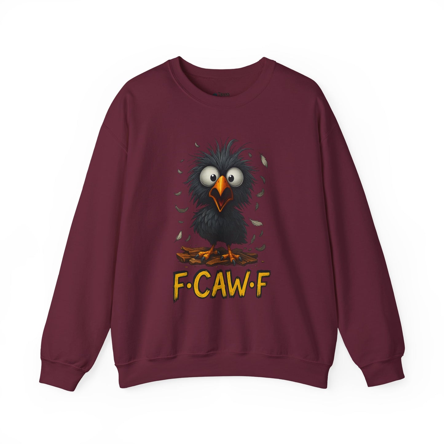F-Cawf Funny Crewneck Sweatshirt, Cute Bird Sweatshirt, Unisex Sweatshirt Gift, Cozy Humor Apparel, Trendy Casual Wear